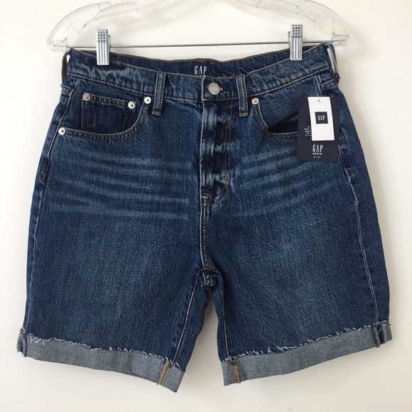 Gap Denim Dark Indigo Short Women Size 26 Raw Hem NWT - Picture 1 of 5